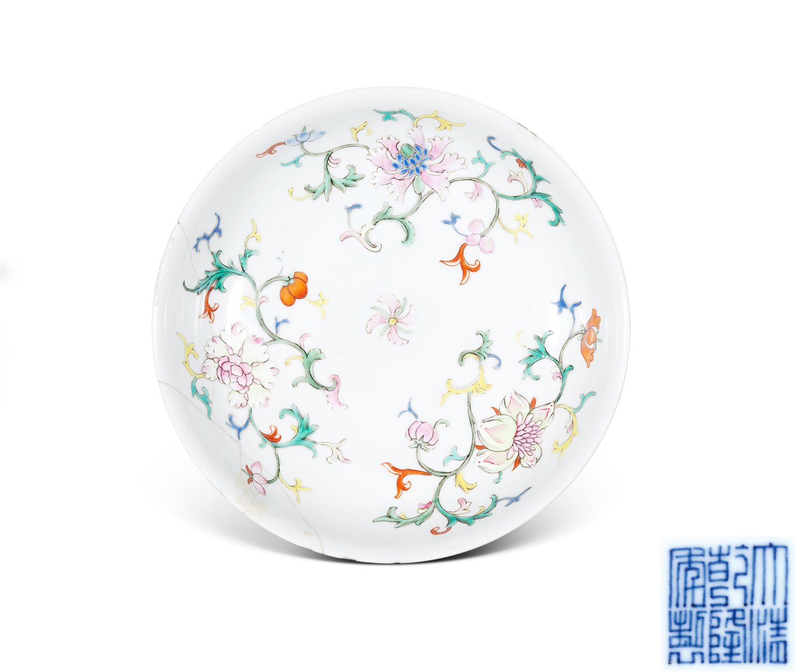 粉彩花卉纹盘