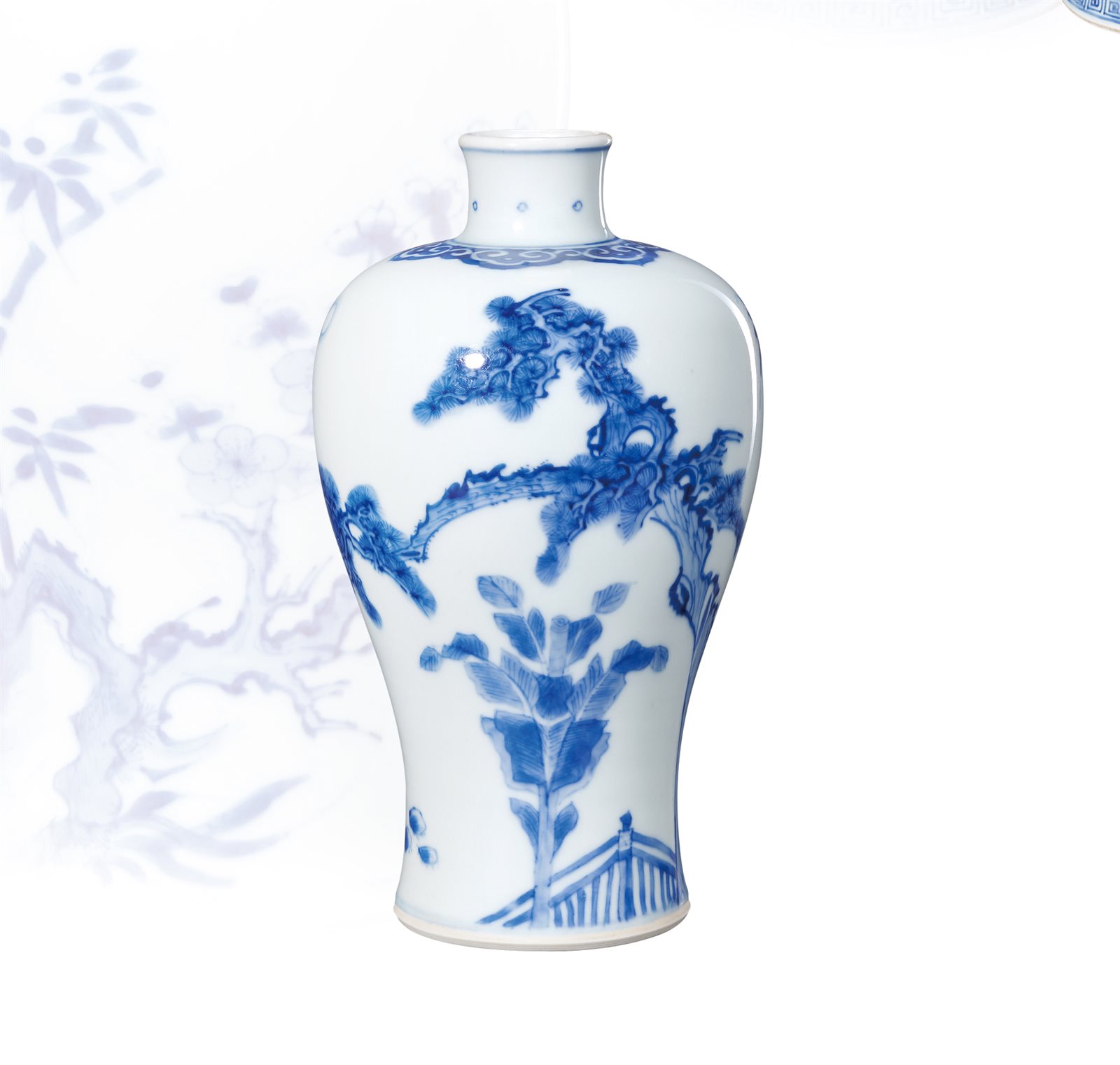 青花松竹梅纹梅瓶